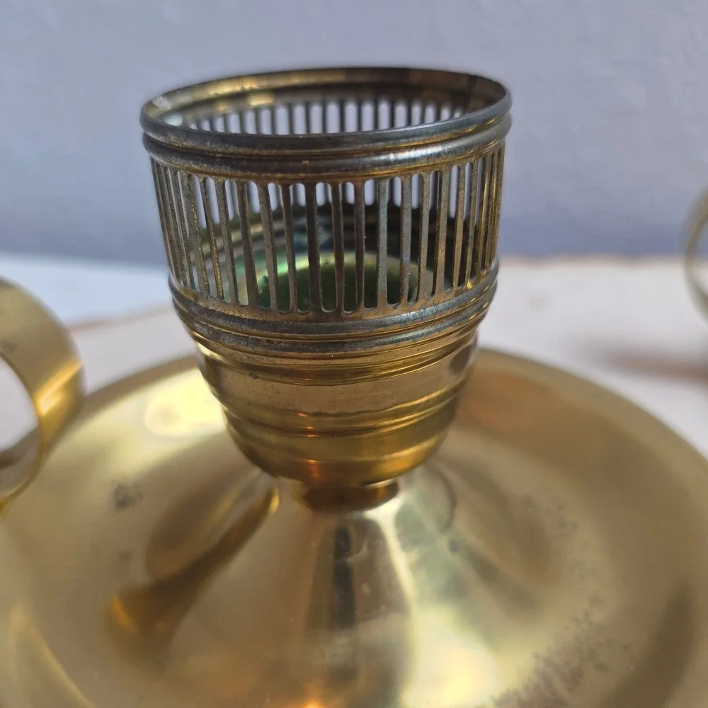 Vintage 30s Chase Brass Chamberstick Candle Holder Pair‎ Colonial